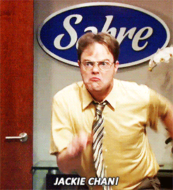 dwight schrute jackie chan gif